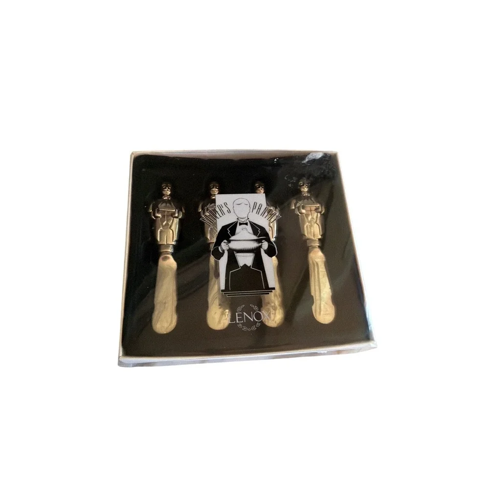 Lenox Cheese Spreaders Silver Butler's Pantry At Your Service Set of 4 Figural